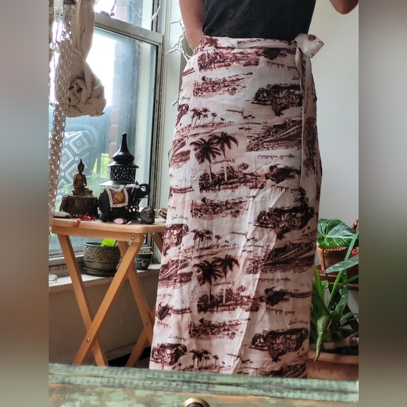 Les coyotes de Paris NWT summer postcard faux wrap maxi skirt size small - Picture 8 of 8